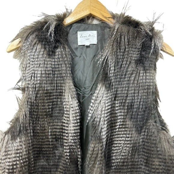Love Tree Brown Faux Fur Super Soft Vest, Large - Picture 3 of 4